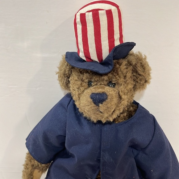 Vintage 1993 Retired Ty Bear July 4, jointed Beanie Baby Teddy Bear 14” - Picture 2 of 7